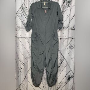 XCVI Charcoal Gray Jumpsuit Snap Front Parachute S